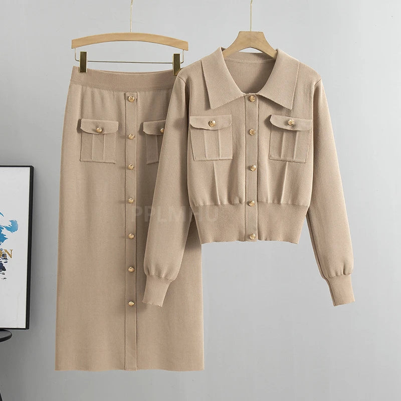 Ensemble tricot coréen pour femmes