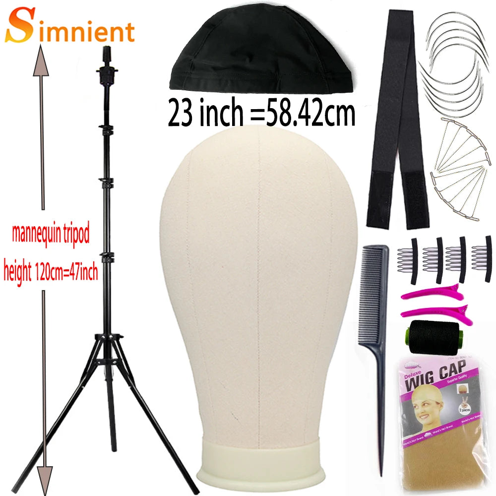 Tête d'entraînement pour mannequin, épingles en T gratuites et un kit d'installation de perruques