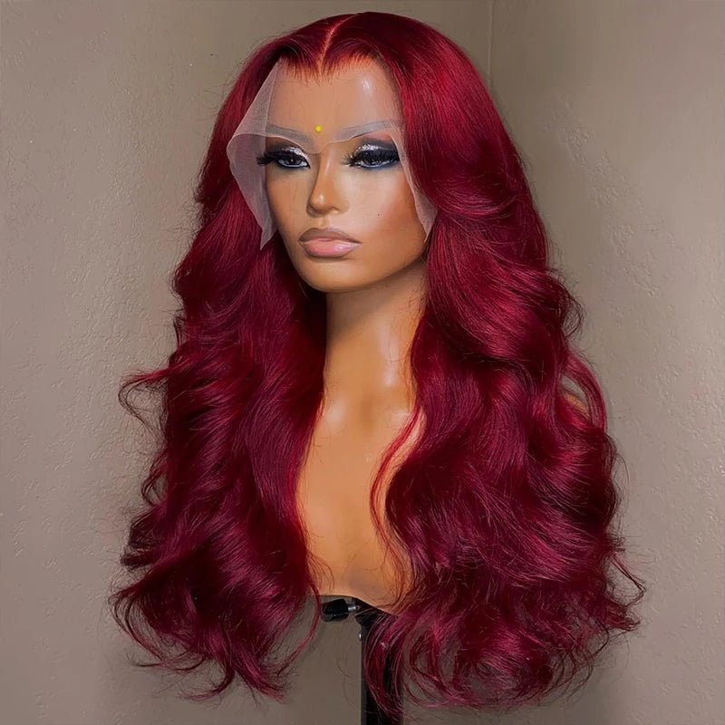Body Wave Lace Front Wig Red HD Lace Frontal Wigs