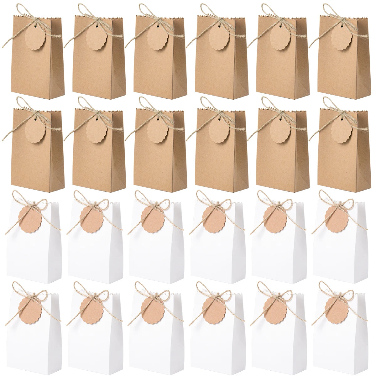 Lot de 10/20/30 sacs cadeaux rétro en papier kraft DIY