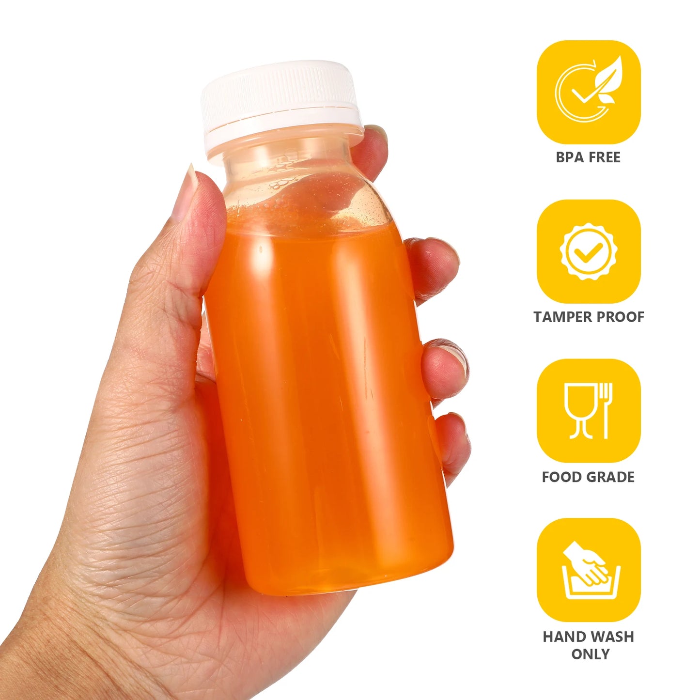 Lot de 10 Bouteilles en Plastique Transparentes (200/250/300/350ml)