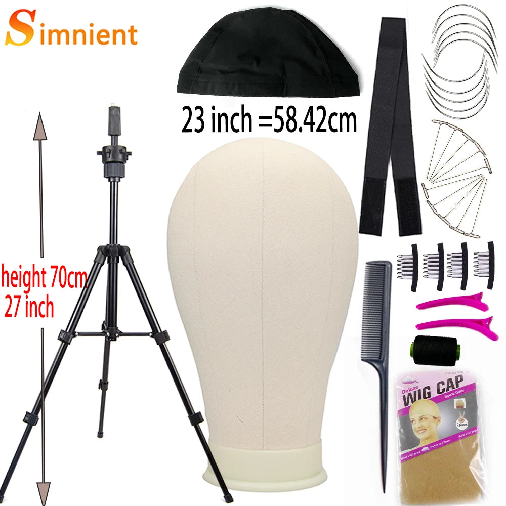 Tête d'entraînement pour mannequin, épingles en T gratuites et un kit d'installation de perruques
