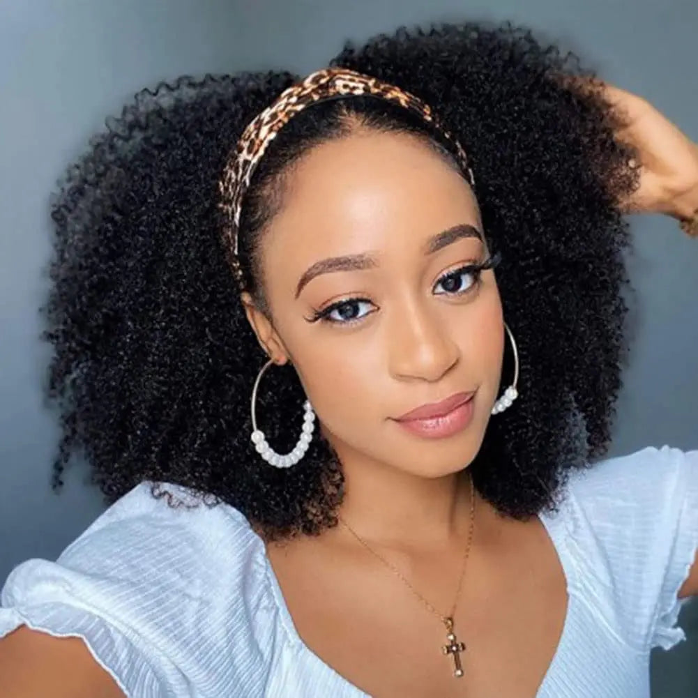 Perruque bando Human Hair Kinky Curly