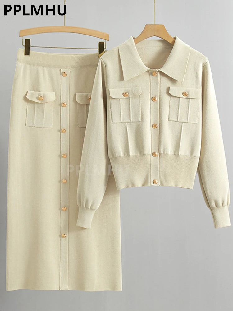 Ensemble tricot coréen pour femmes
