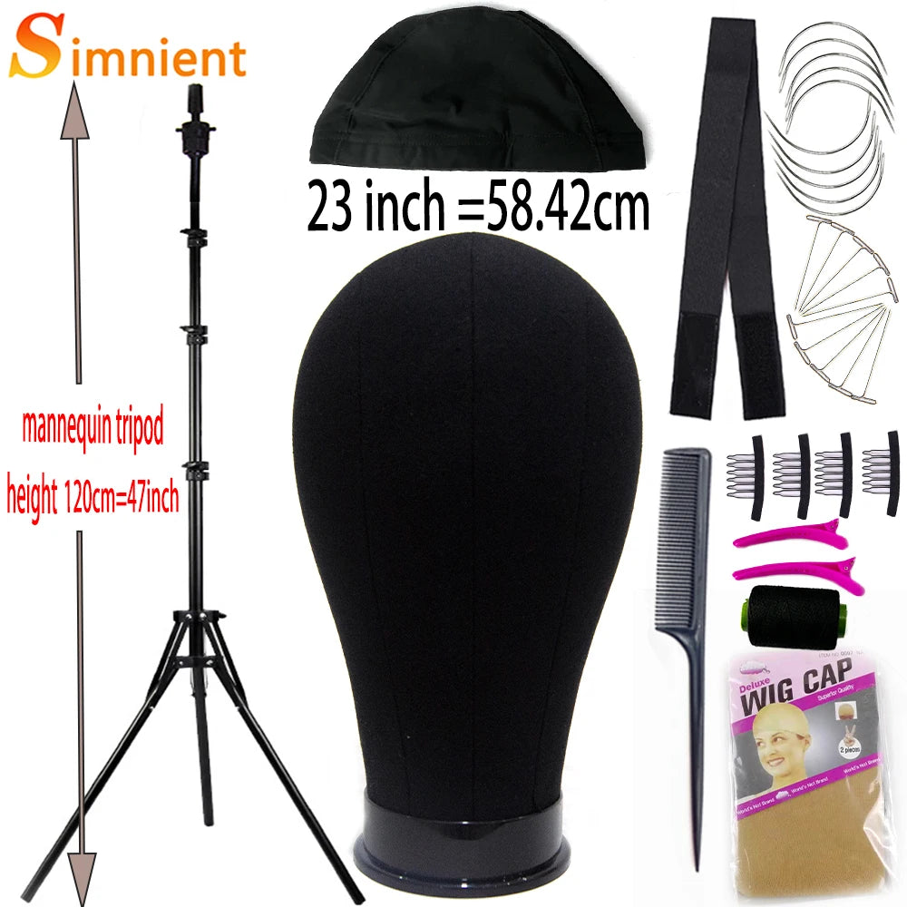 Tête d'entraînement pour mannequin, épingles en T gratuites et un kit d'installation de perruques