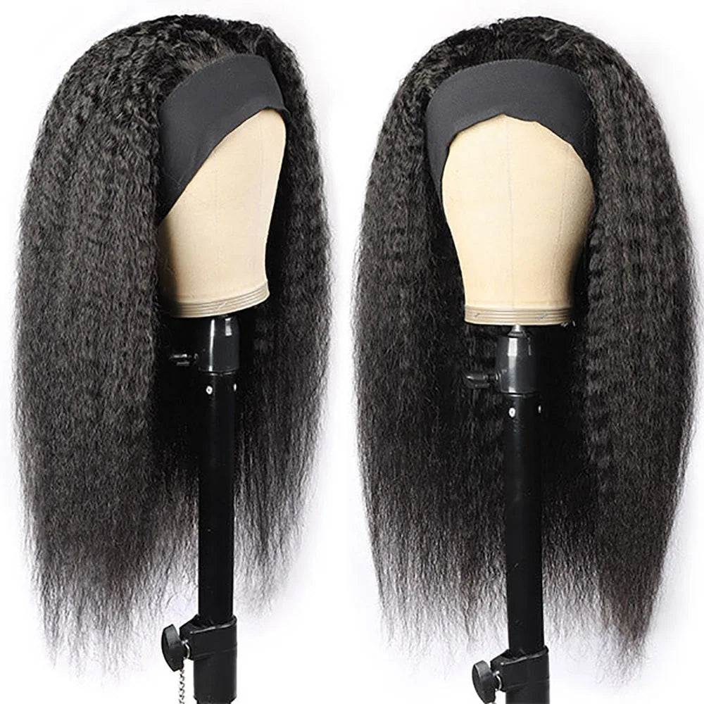 Perruque bando Kinky Straight human hair