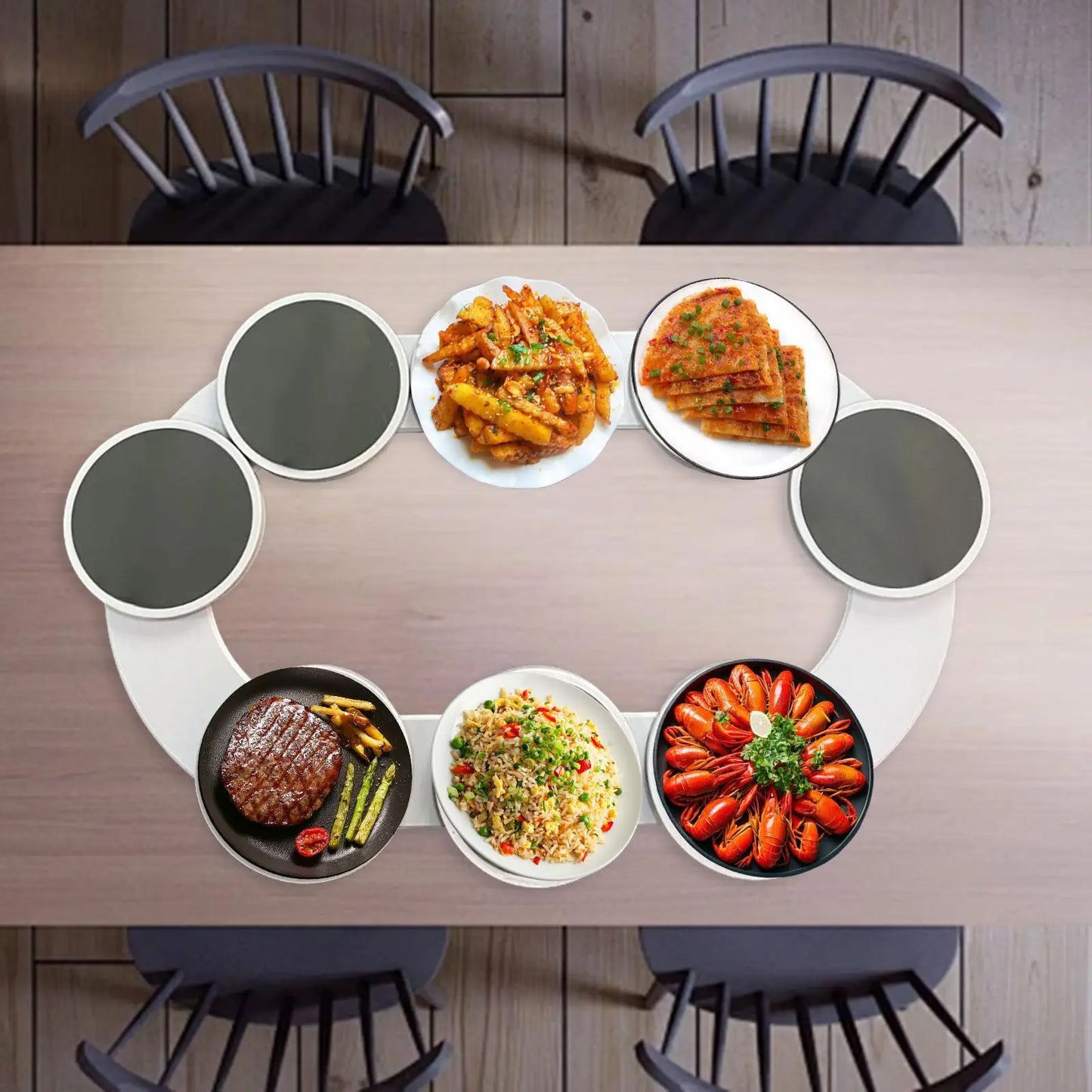 Plateau rotatiof pour table de dîner