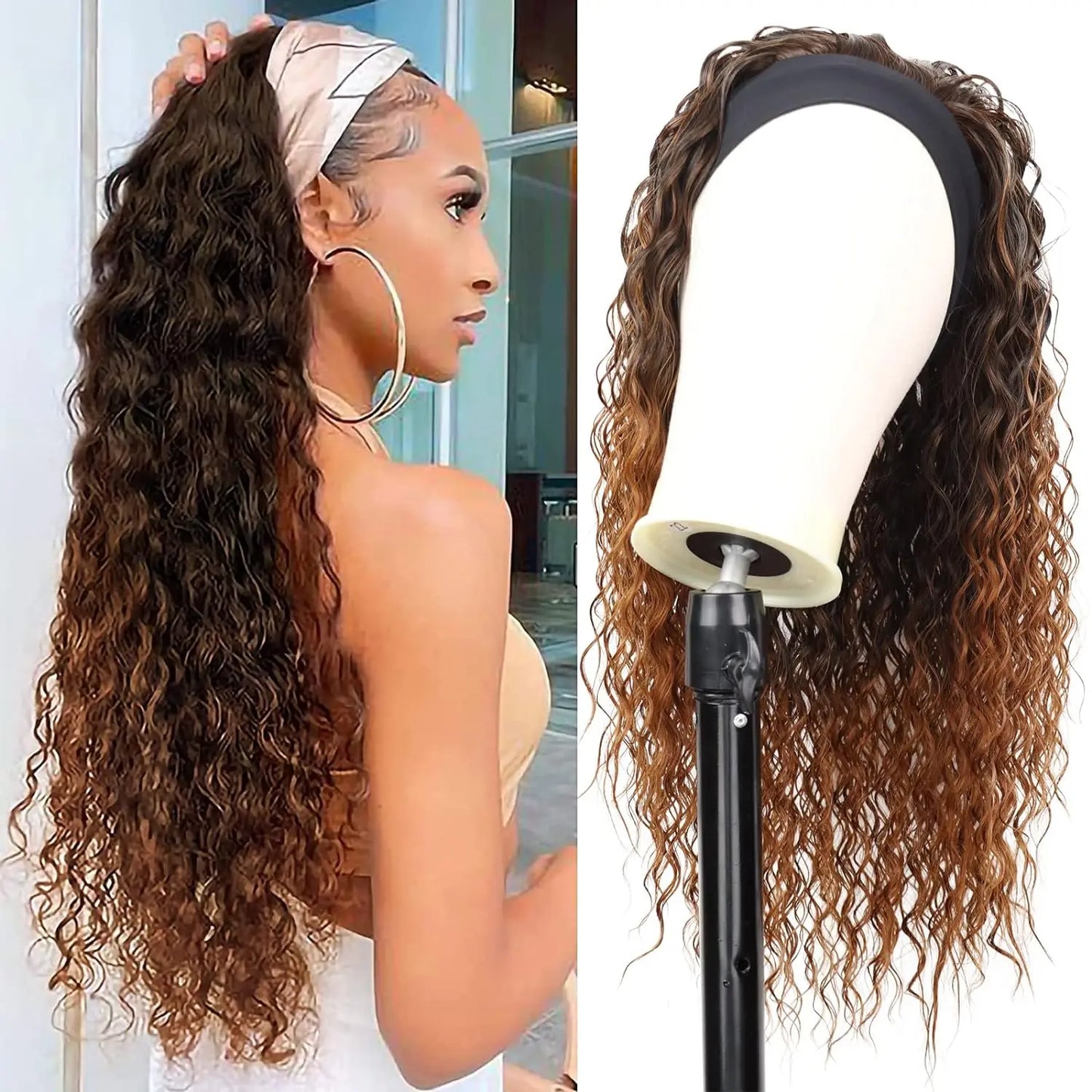 Perruque bando synthetique curly