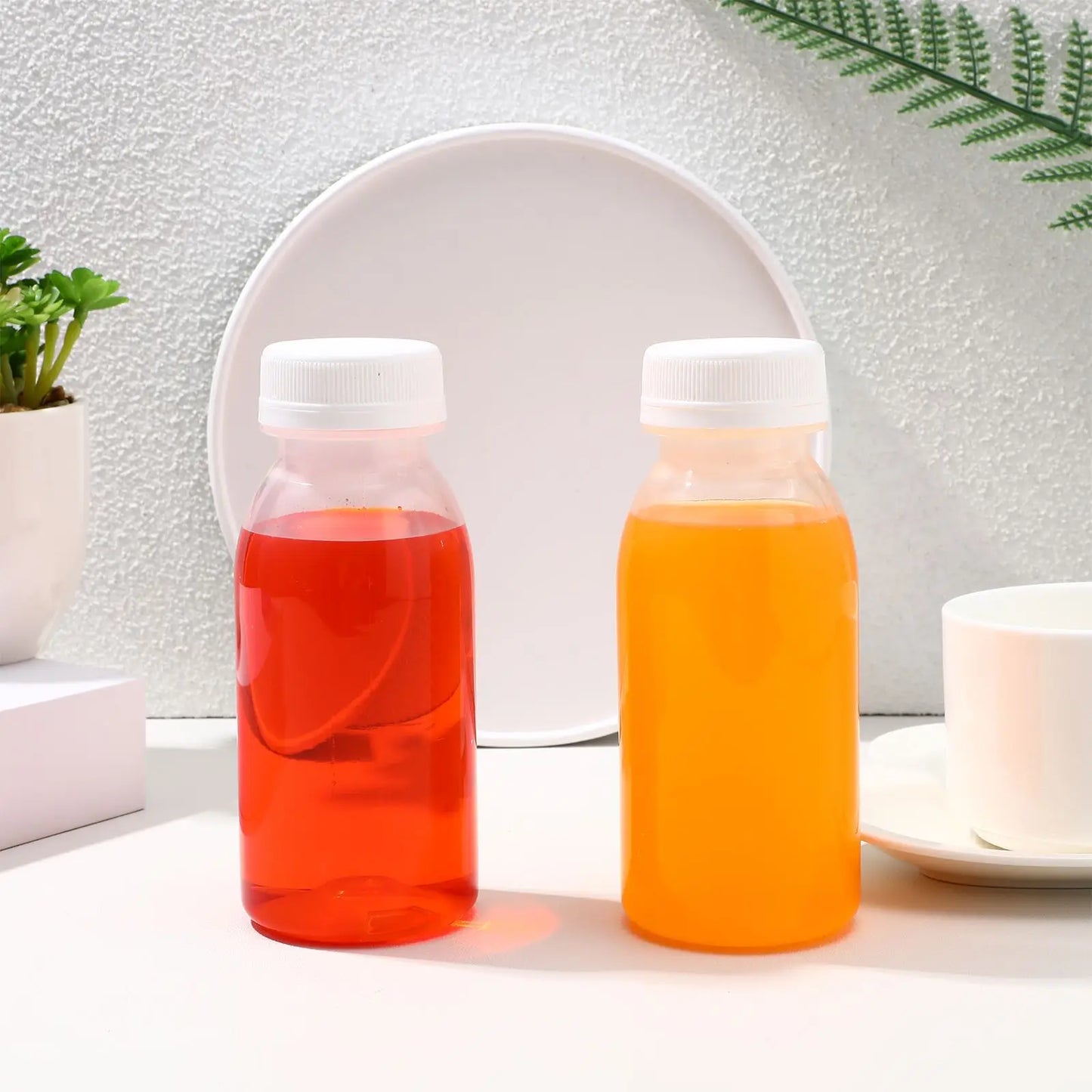 Lot de 10 Bouteilles en Plastique Transparentes (200/250/300/350ml)