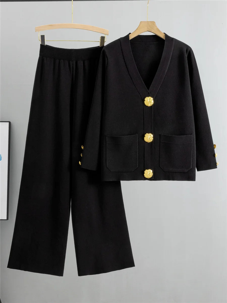 Set cardigan à col en V