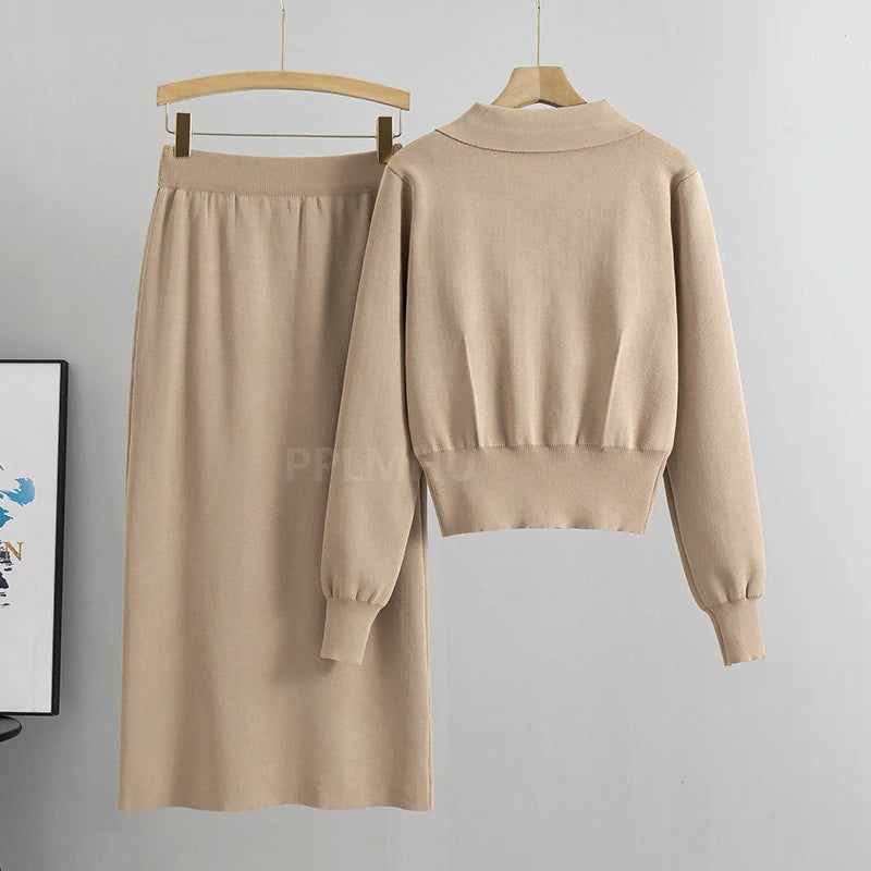 Ensemble tricot coréen pour femmes