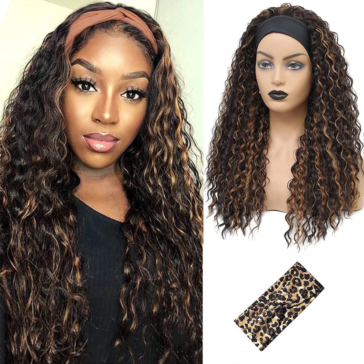 Perruque bando synthetique curly
