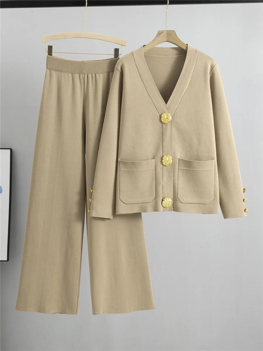 Set cardigan à col en V