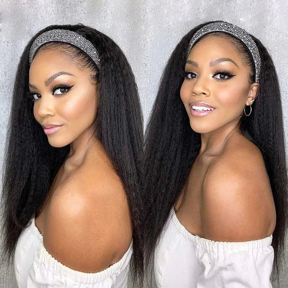 Perruque bando Kinky Straight human hair