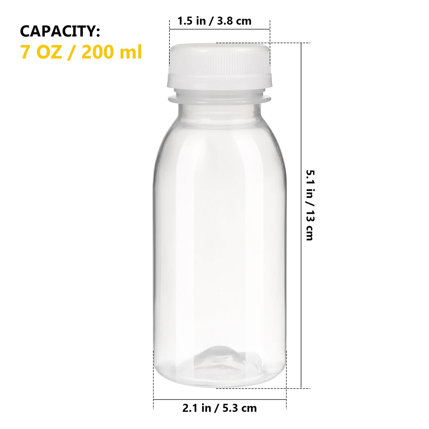 Lot de 10 Bouteilles en Plastique Transparentes (200/250/300/350ml)
