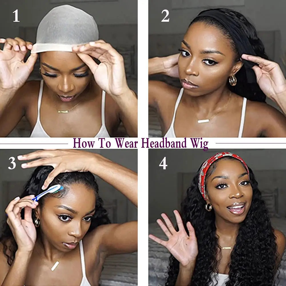 Perruque bando synthetique curly