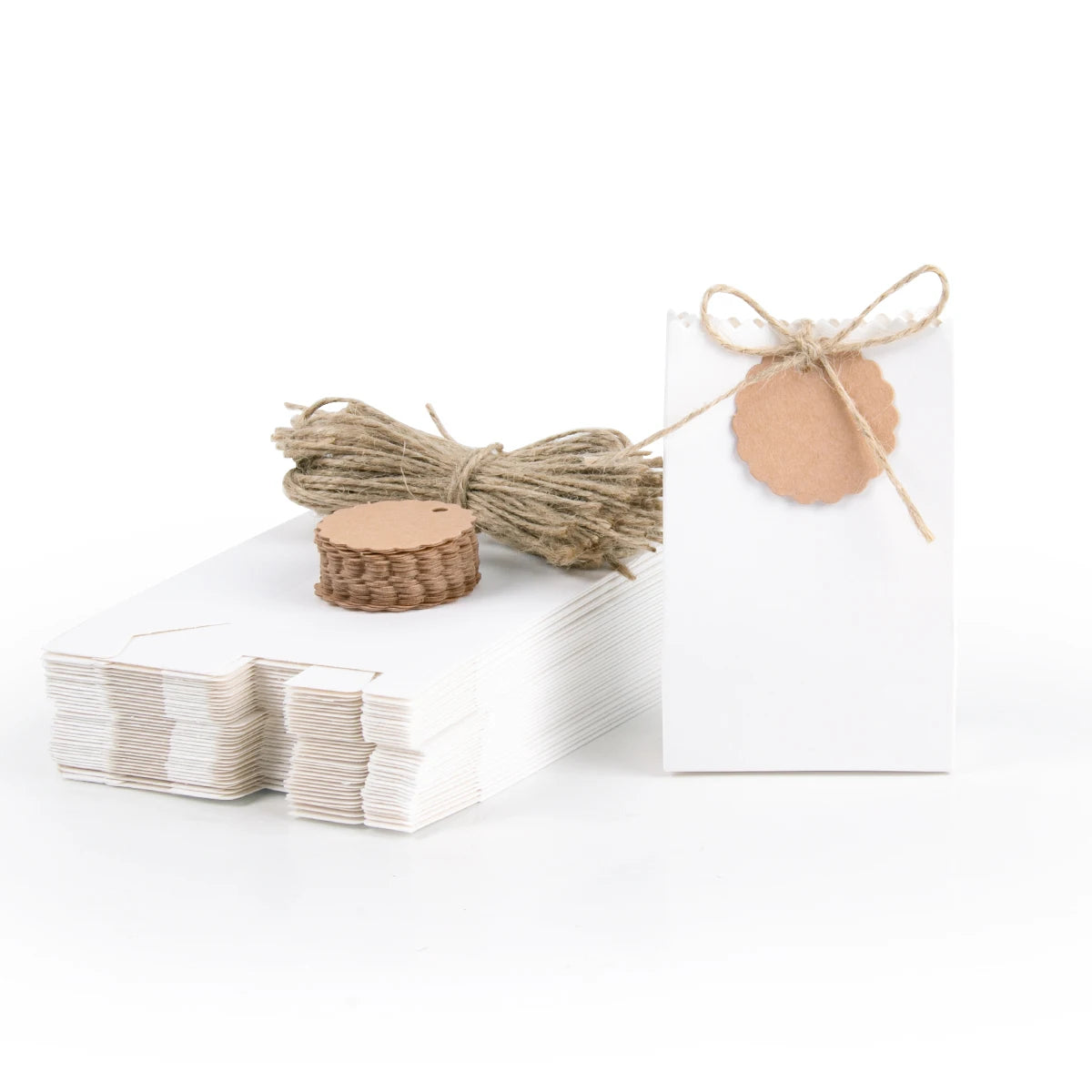 Lot de 10/20/30 sacs cadeaux rétro en papier kraft DIY