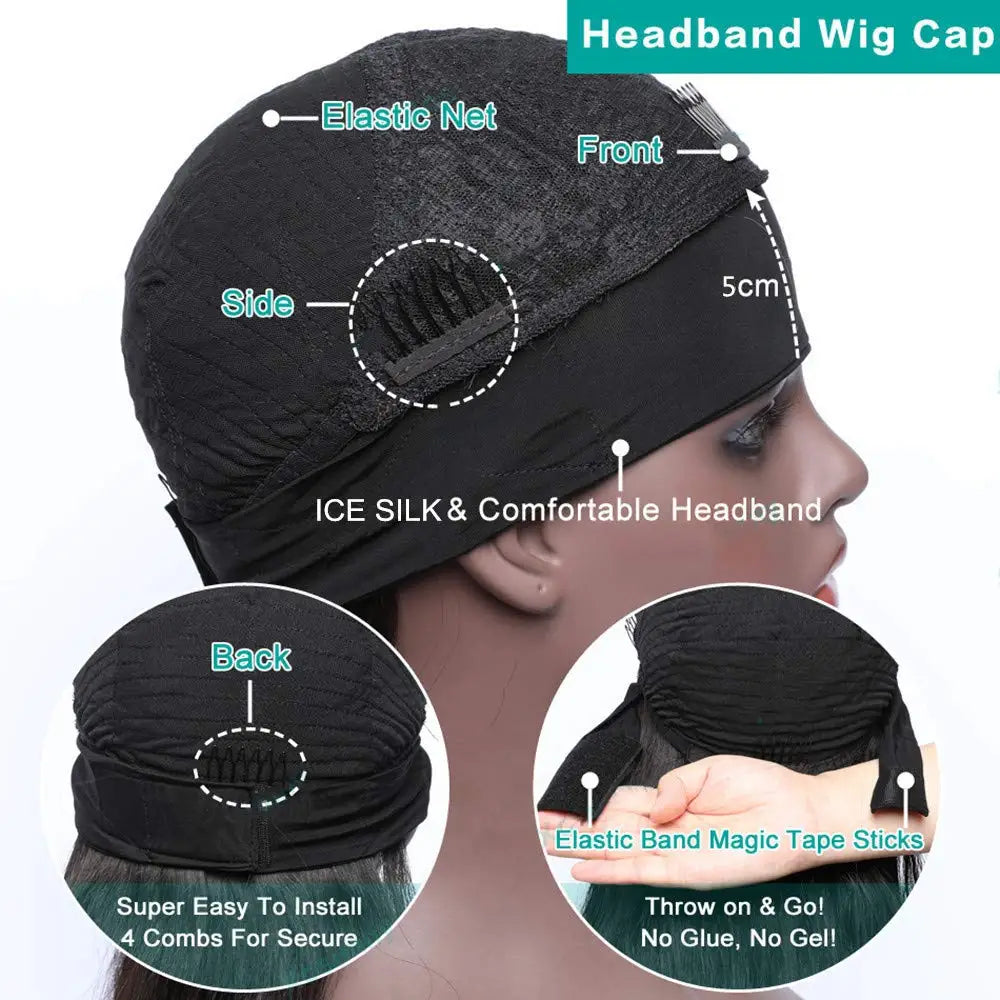 Perruque bando Kinky Straight human hair