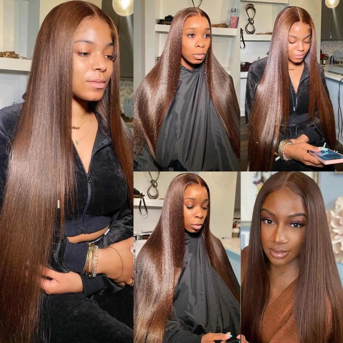 Cheveux Humains Couleur Chocolat Marron