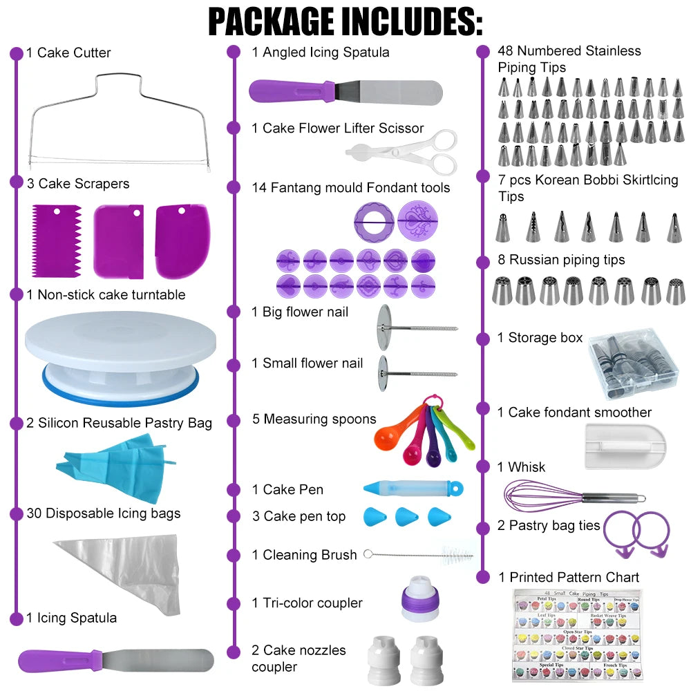 Kit complet de décoration de gâteaux comprenant 137 pièces
