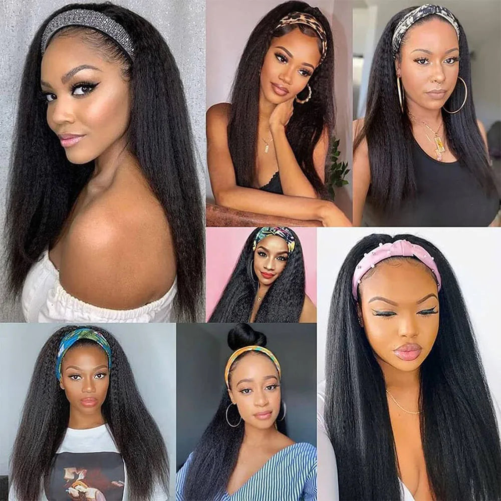Perruque bando Kinky Straight human hair