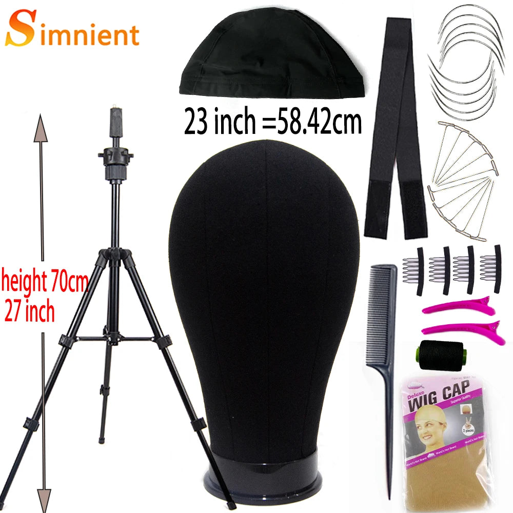 Tête d'entraînement pour mannequin, épingles en T gratuites et un kit d'installation de perruques