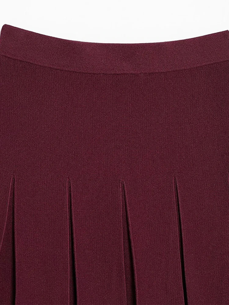 Ensemble en laine bordeau