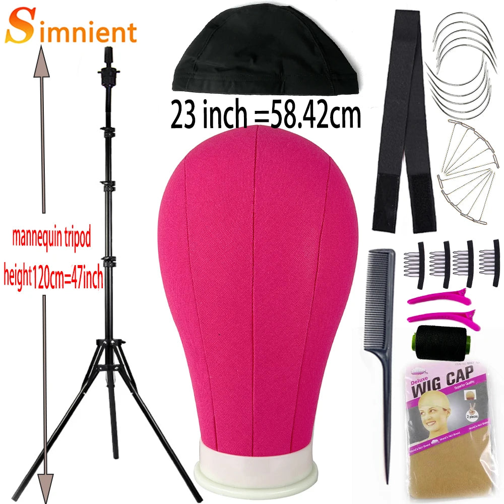 Tête d'entraînement pour mannequin, épingles en T gratuites et un kit d'installation de perruques