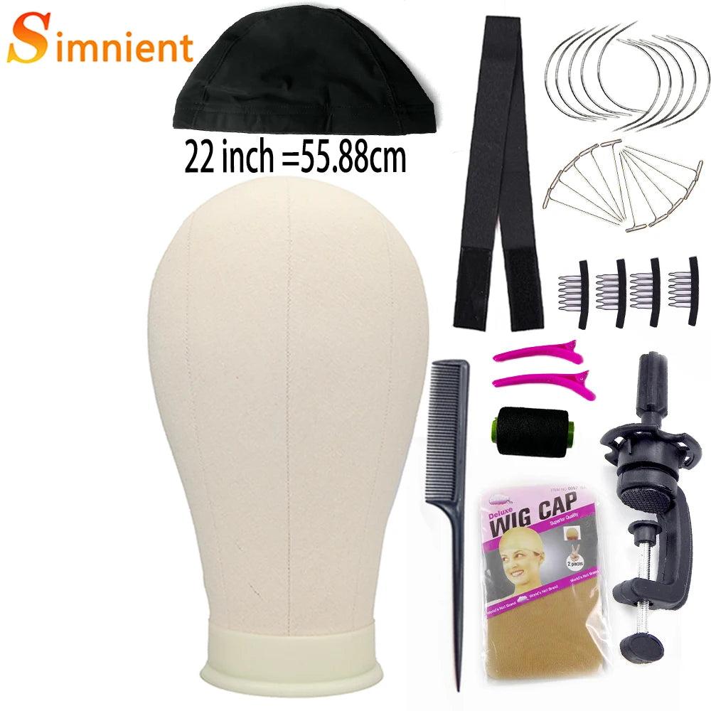 Tête d'entraînement pour mannequin, épingles en T gratuites et un kit d'installation de perruques