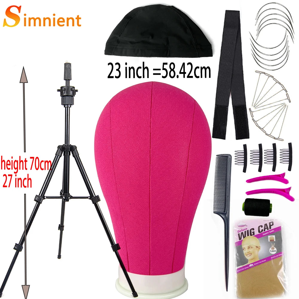 Tête d'entraînement pour mannequin, épingles en T gratuites et un kit d'installation de perruques