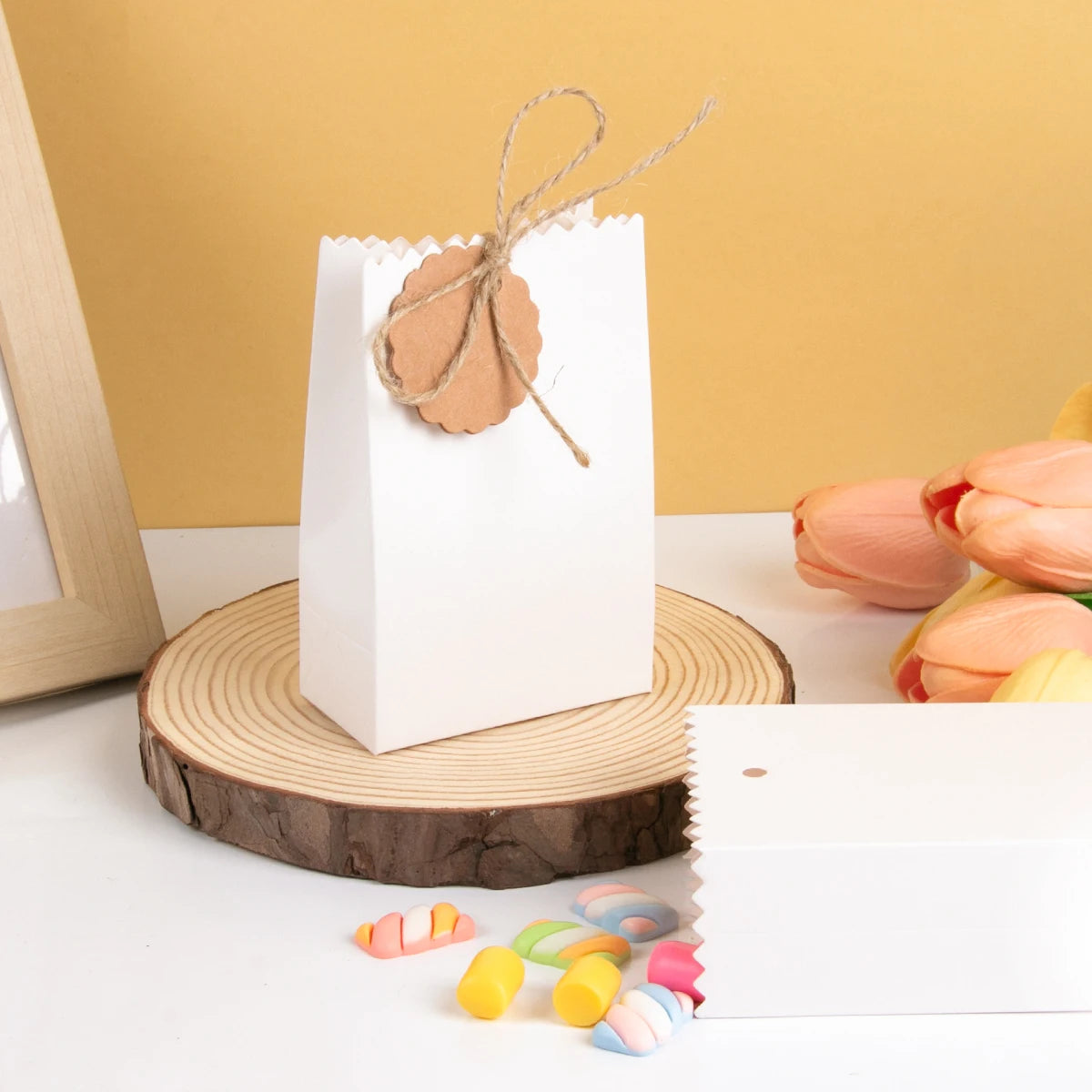 Lot de 10/20/30 sacs cadeaux rétro en papier kraft DIY