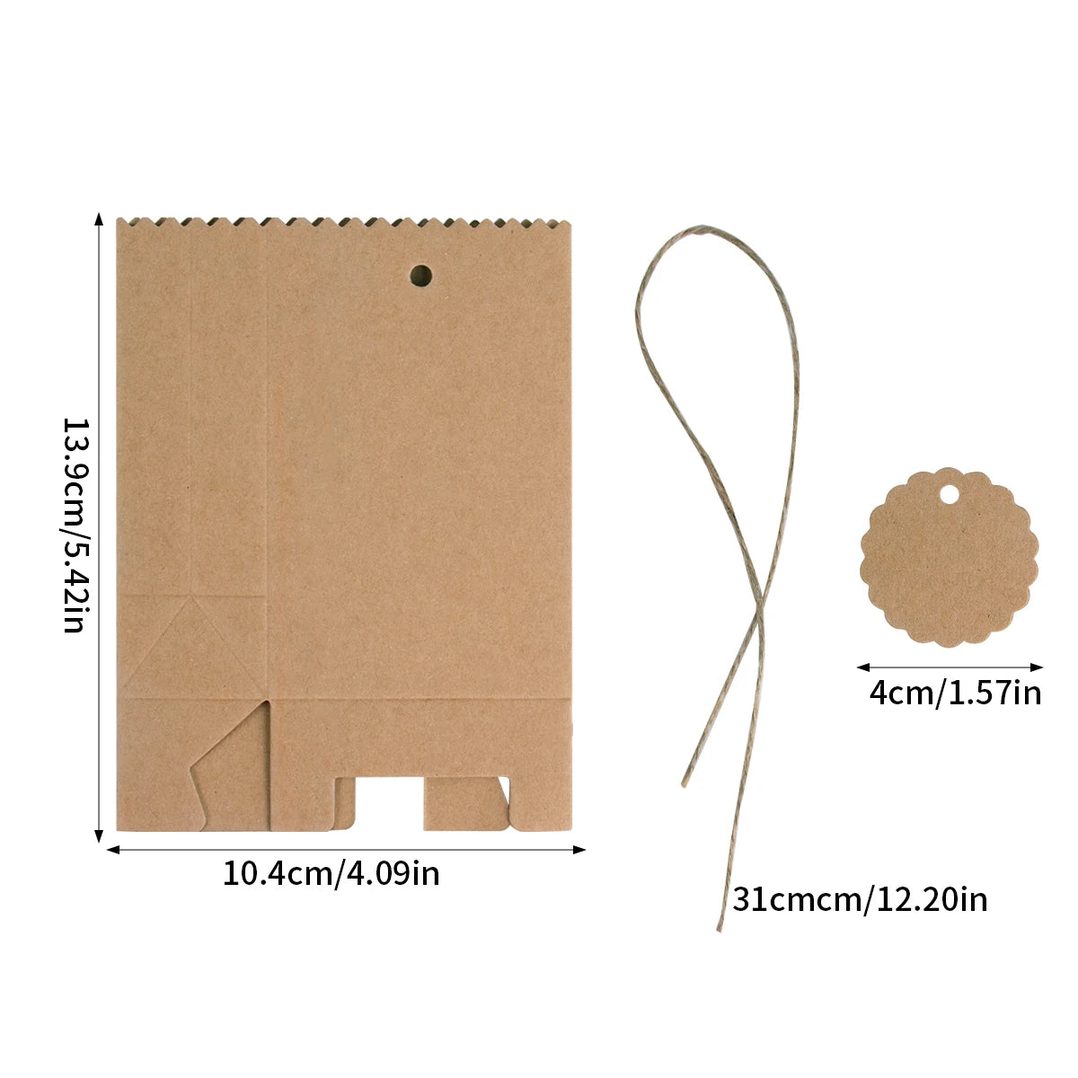 Lot de 10/20/30 sacs cadeaux rétro en papier kraft DIY