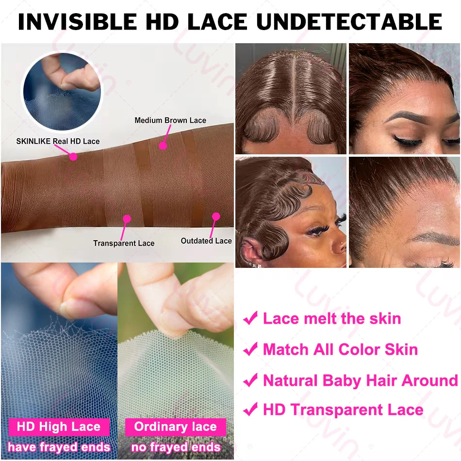 Chocolate Brown Body Wave Human Hair Wigs