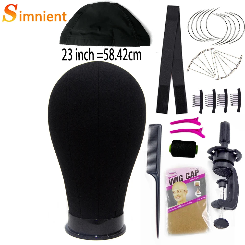 Tête d'entraînement pour mannequin, épingles en T gratuites et un kit d'installation de perruques