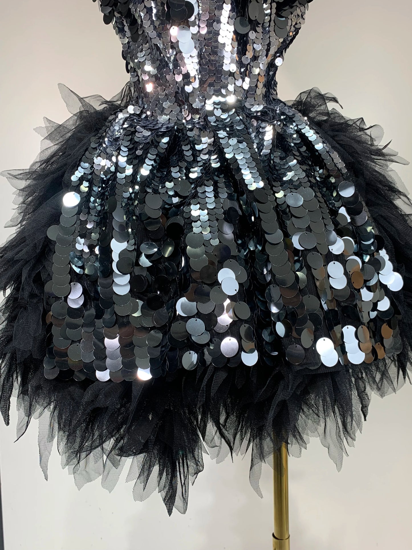 Ensemble deux pièces à paillettes noires scintillantes