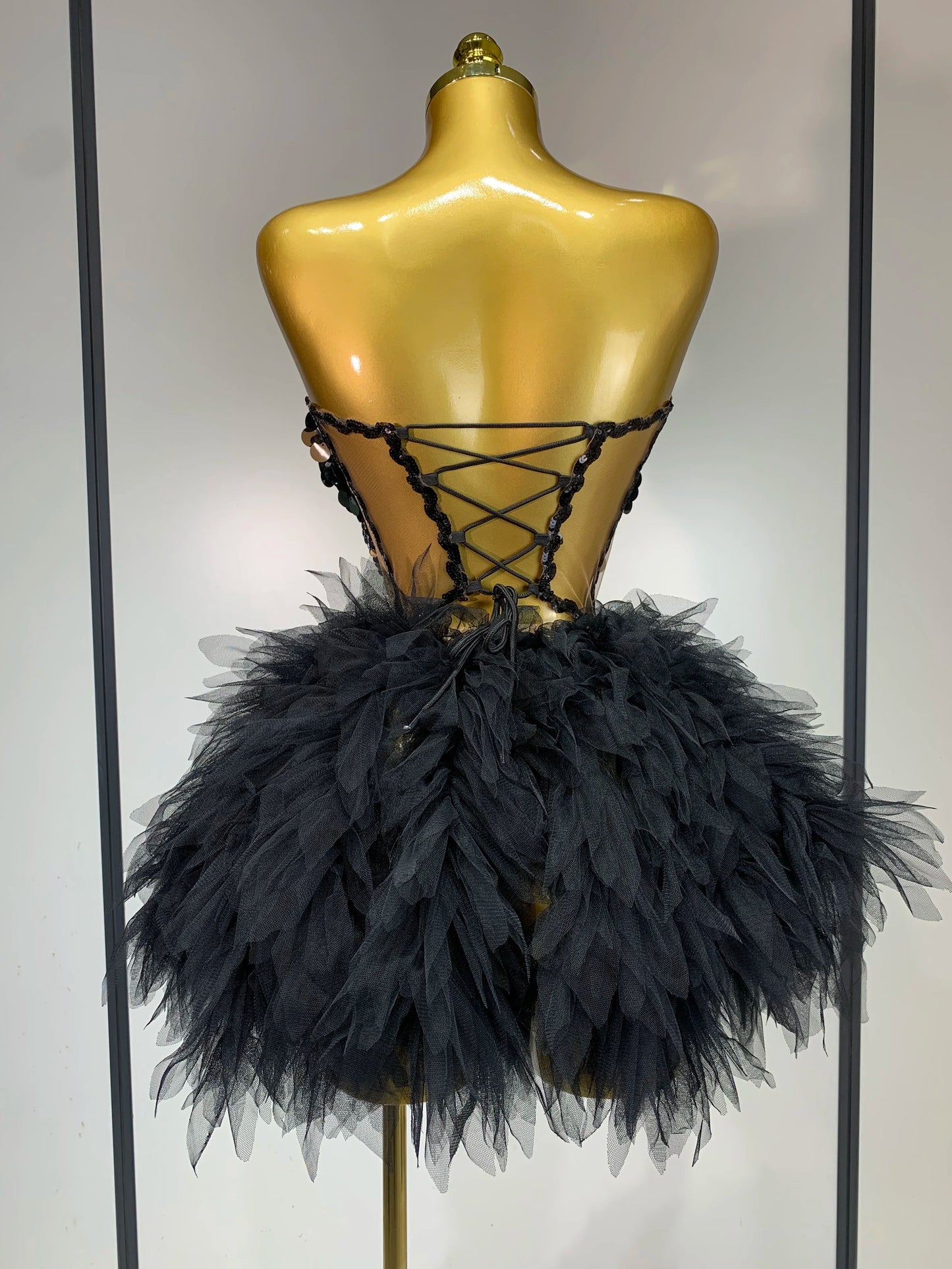 Ensemble deux pièces à paillettes noires scintillantes