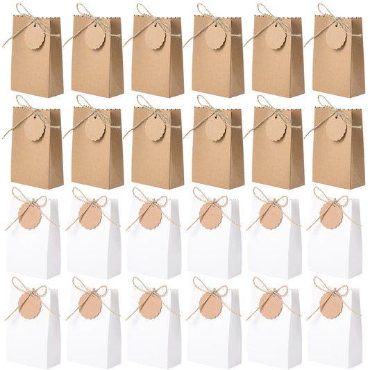 Lot de 10/20/30 sacs cadeaux rétro en papier kraft DIY