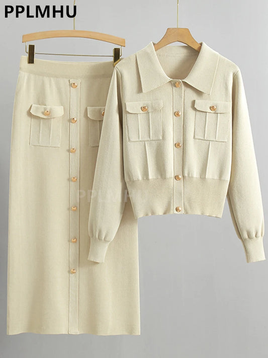 Ensemble tricot coréen pour femmes