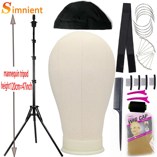 Tête d'entraînement pour mannequin, épingles en T gratuites et un kit d'installation de perruques