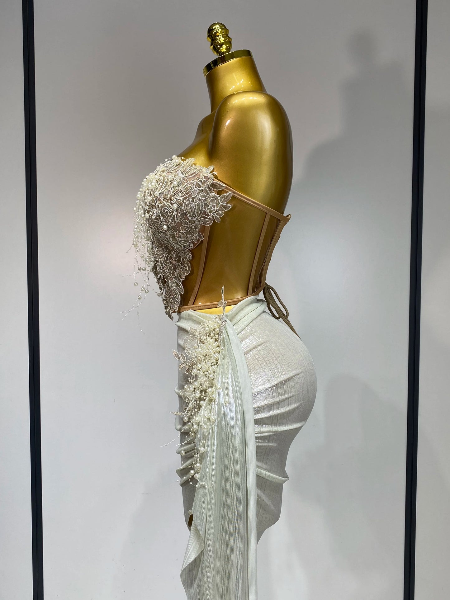 Ensemble deux pièces élégant et sexy en maille transparente pour femmes