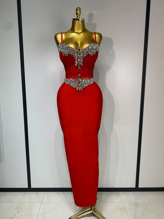 Robe moulante, robe sexy avec strass dos nu