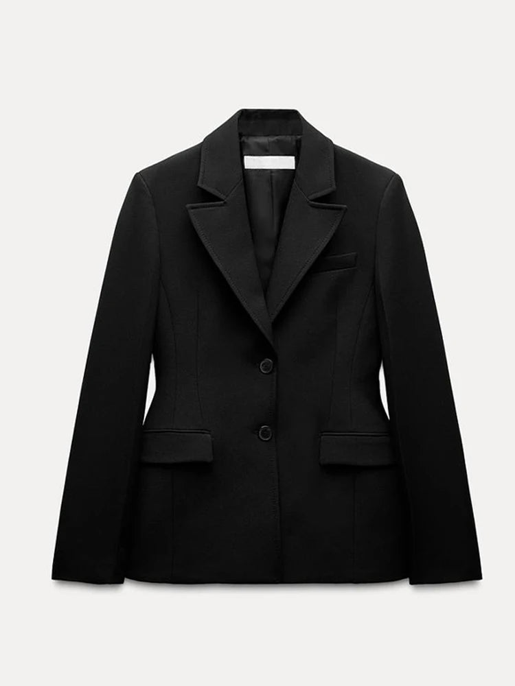 Blazer élégant pour femmes : coupe slim avec épaulettes
