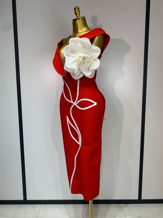 Robe bandage moulante sexy à épaules dénudées et dos nu