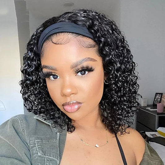 Perruque bando Brazilian Kinky Curly human hair