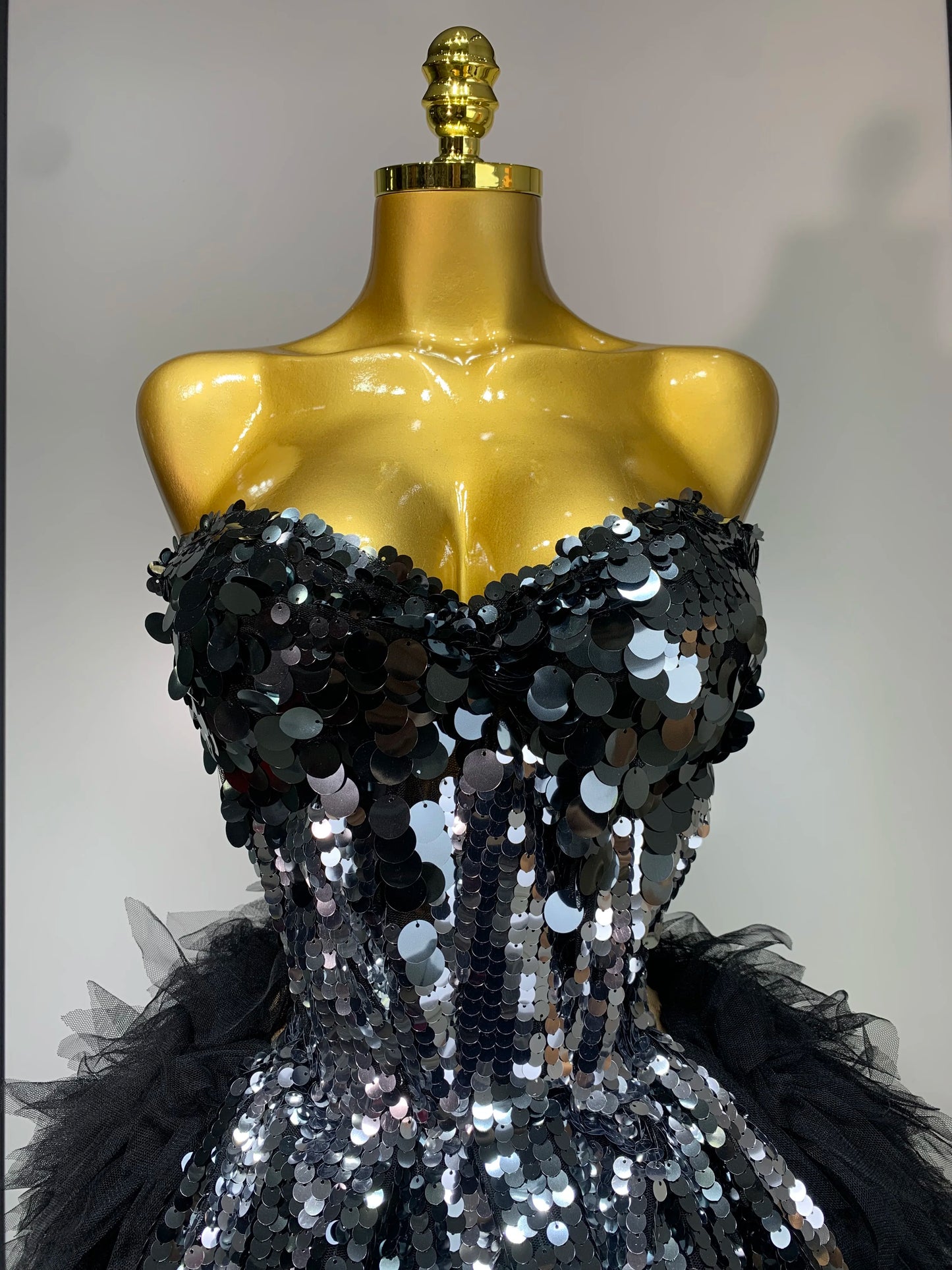 Ensemble deux pièces à paillettes noires scintillantes