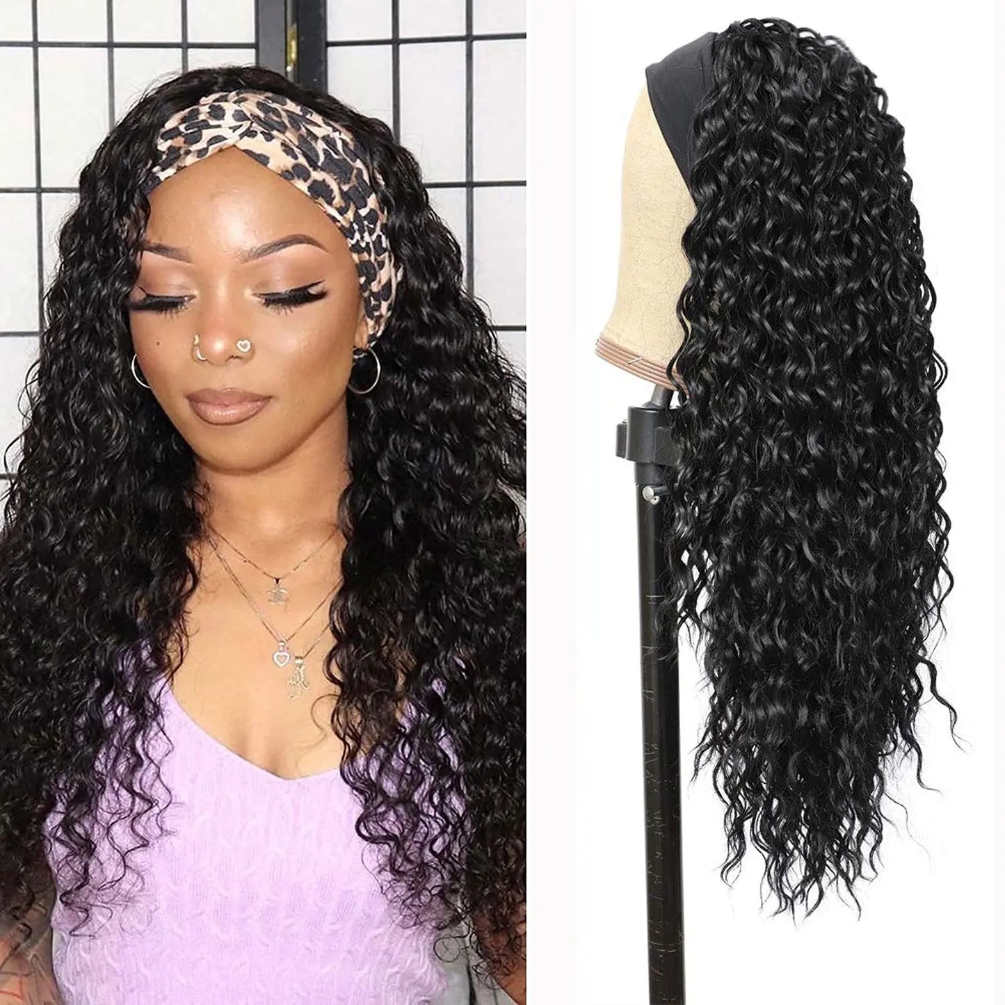 Perruque bando synthetique curly