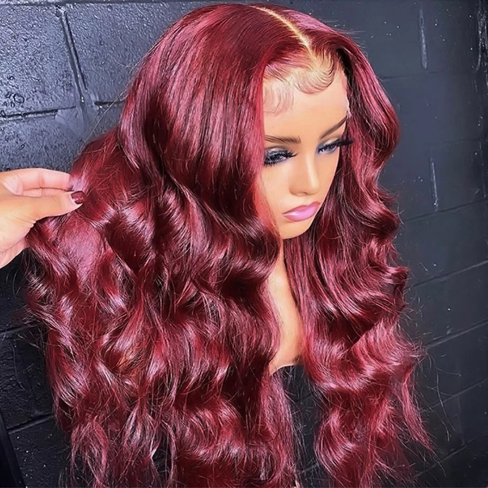 Body Wave Lace Front Wig Red HD Lace Frontal Wigs