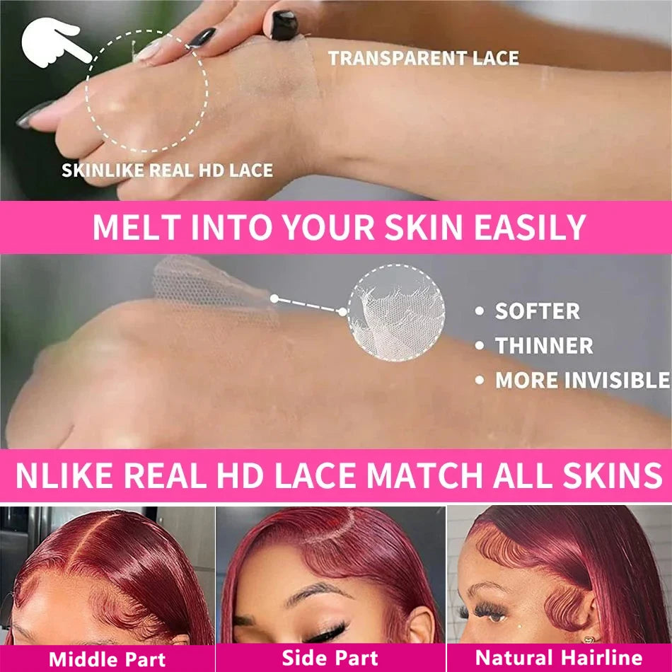 Body Wave Lace Front Wig Red HD Lace Frontal Wigs