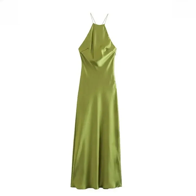 Robe sans manches en satin de soie Tanksilk