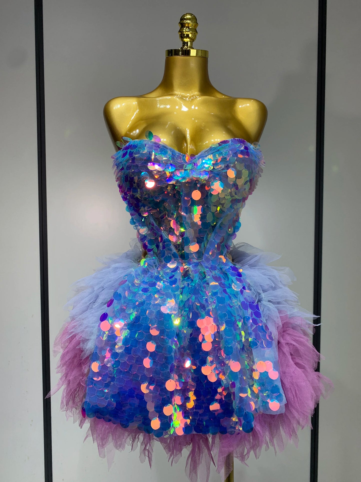 Ensemble deux pièces à paillettes noires scintillantes